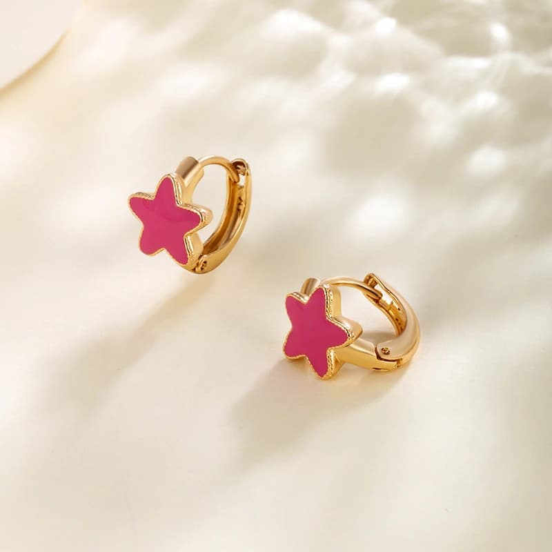 Pendientes Pink Star